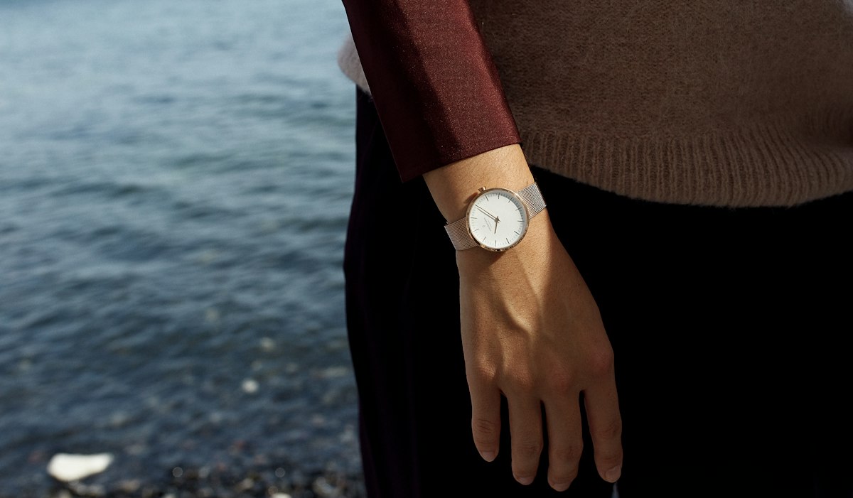 Women's leather strap watch